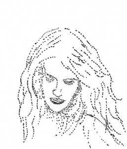Young woman Pointilism